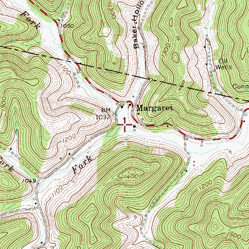 Topographic Map of Harris Fork, WV
