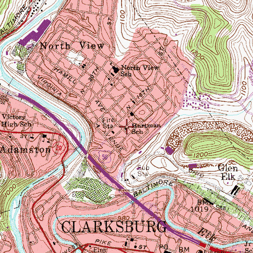 Topographic Map of Hartman School (historical), WV