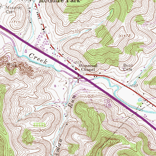 Topographic Map of Herdman Run, WV