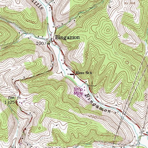 Topographic Map of Hess School (historical), WV