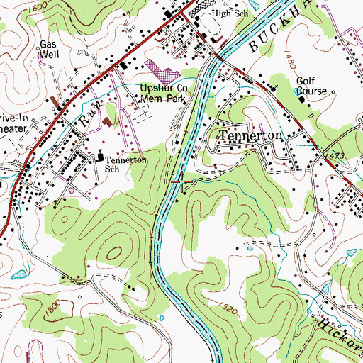 Topographic Map of Hickory Flat Run, WV