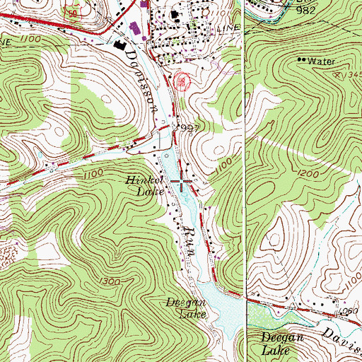 Topographic Map of Hinkel Lake, WV
