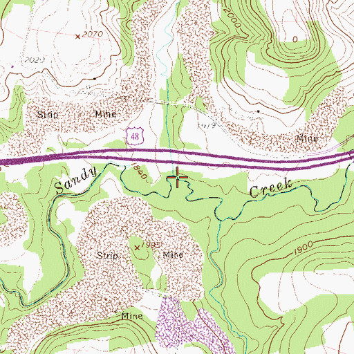 Topographic Map of Hog Run, WV
