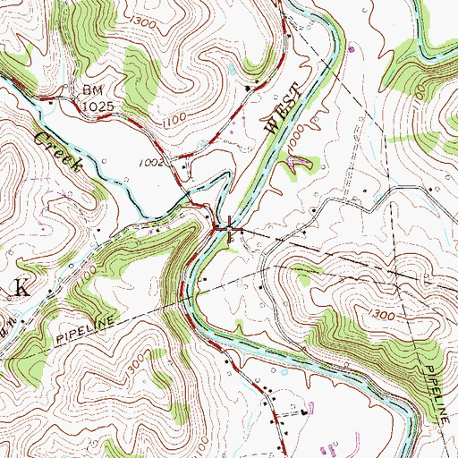 Topographic Map of Hollick Run, WV