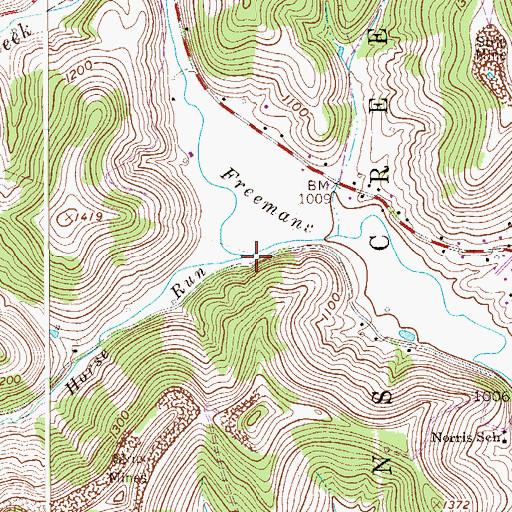 Topographic Map of Horse Run, WV