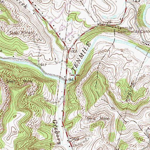 Topographic Map of Isaac Creek, WV