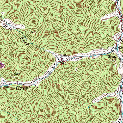 Topographic Map of Ison Fork, WV
