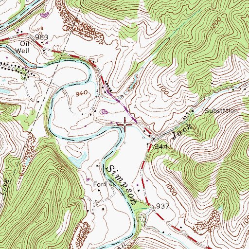 Topographic Map of Jack Run, WV