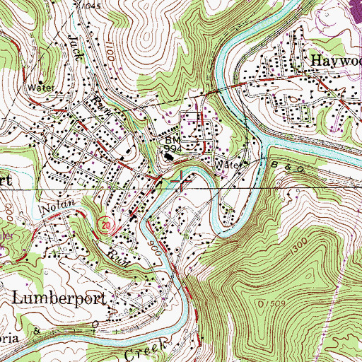 Topographic Map of Jack Run, WV