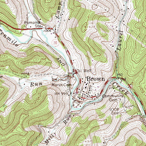 Topographic Map of Jake Run, WV