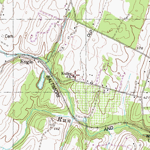Topographic Map of Keller Church, WV