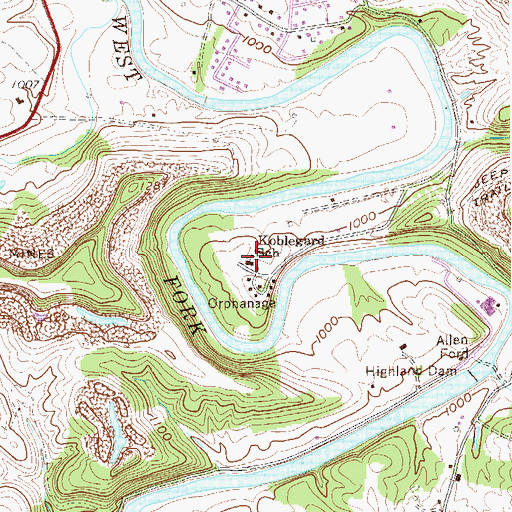Topographic Map of Koblegard School (historical), WV