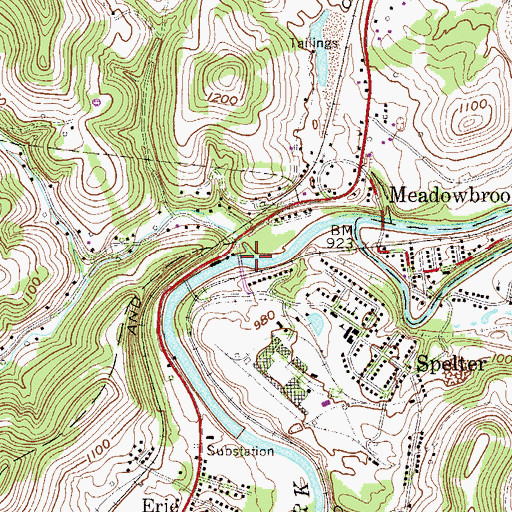 Topographic Map of Lambert Run, WV