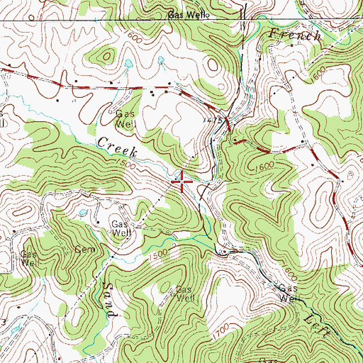 Topographic Map of Left Fork French Creek, WV