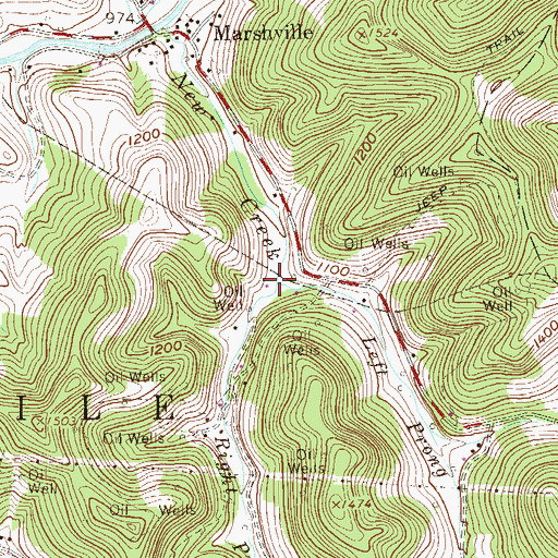 Topographic Map of Left Prong New Creek, WV