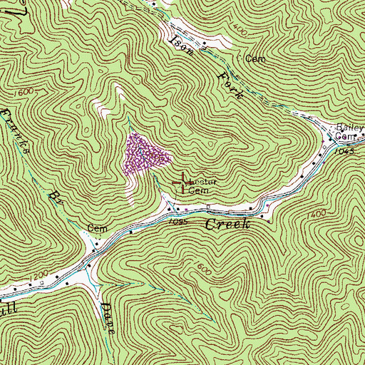 Topographic Map of Lester Cemetery, WV