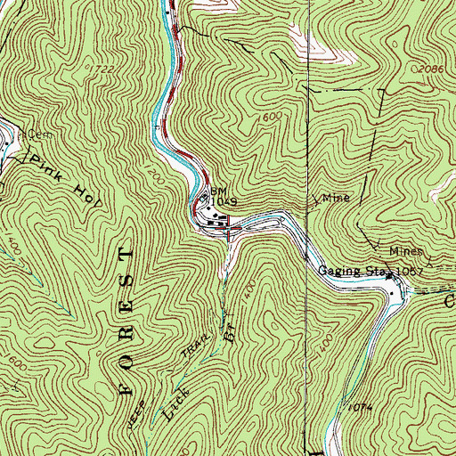 Topographic Map of Lick Branch, WV