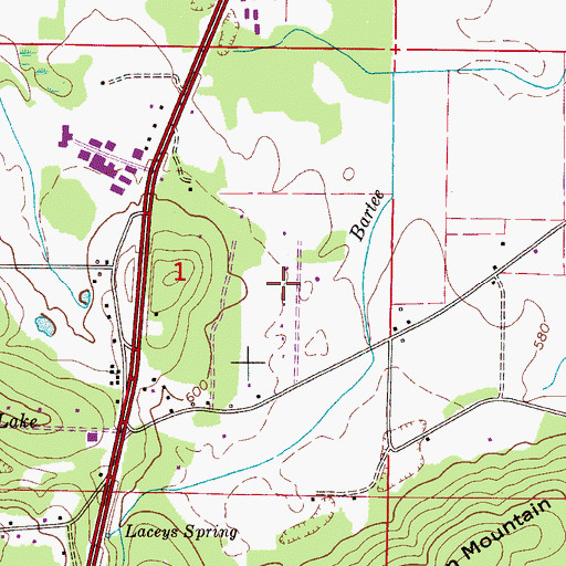 Topographic Map of Laceys Spring Recreation Center, AL