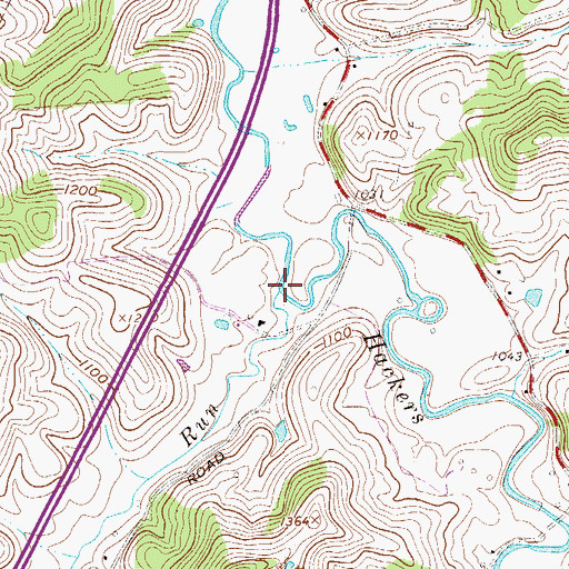 Topographic Map of Lifes Run, WV
