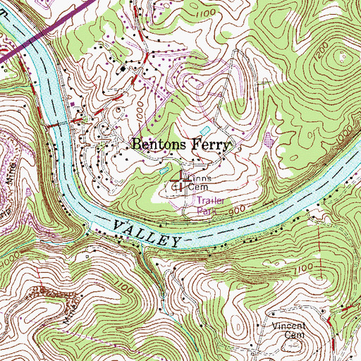 Topographic Map of Linns Cemetery, WV
