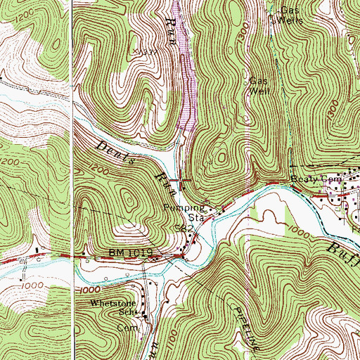 Topographic Map of Little Dents Run, WV