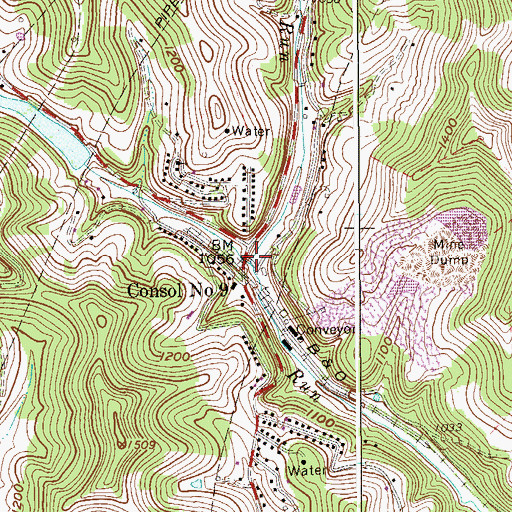 Topographic Map of Little Dunkard Mill Run, WV