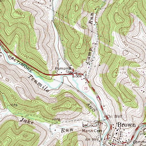 Topographic Map of Little Elk Creek, WV