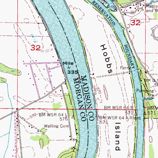 Topographic Map of McMahans Ferry (historical), AL