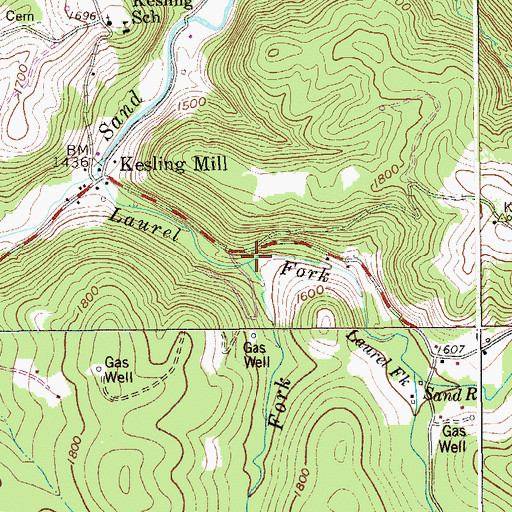 Topographic Map of Little Laurel Fork, WV