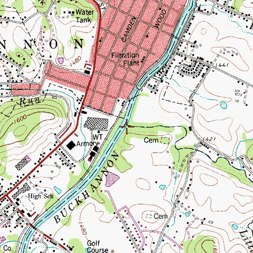 Topographic Map of Little Sand Run, WV