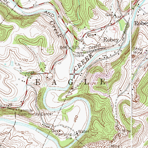 Topographic Map of Little Tenmile Creek, WV