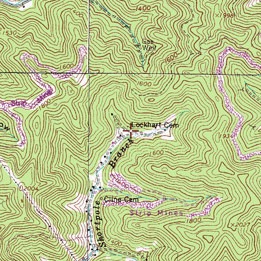 Topographic Map of Lockhart Cemetery, WV