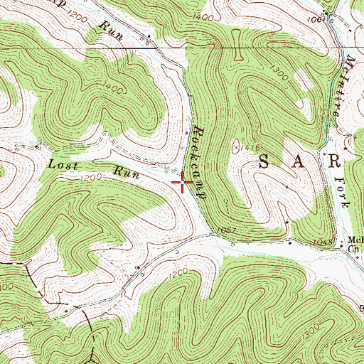 Topographic Map of Lost Run, WV