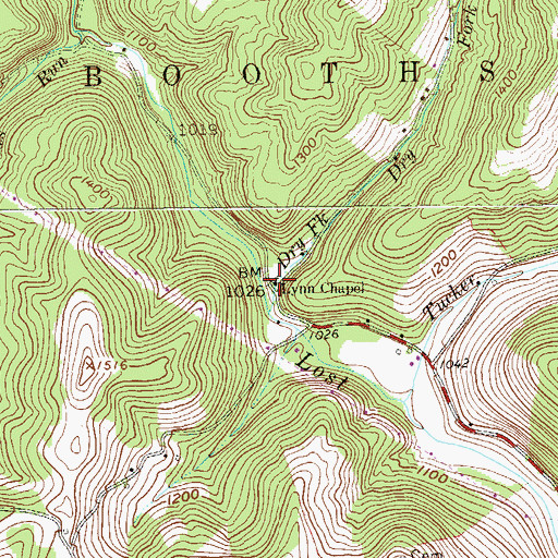 Topographic Map of Lynn Chapel, WV