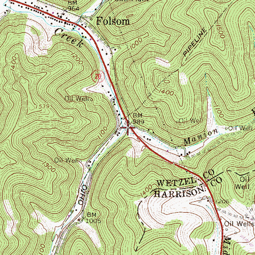 Topographic Map of Manion Run, WV