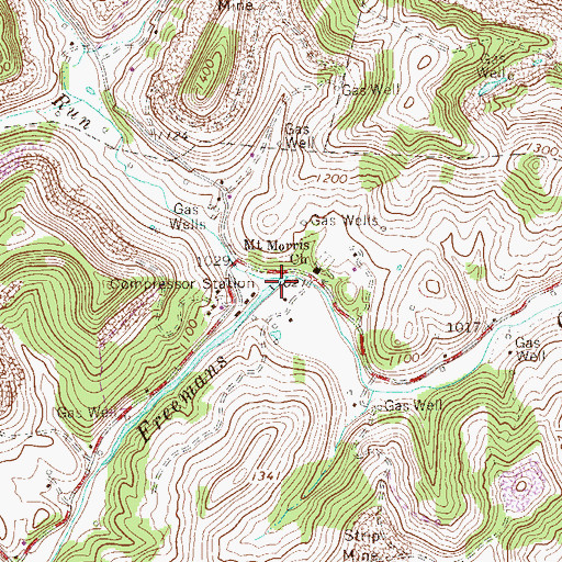 Topographic Map of Mare Run, WV