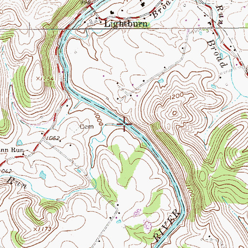 Topographic Map of McCann Run, WV