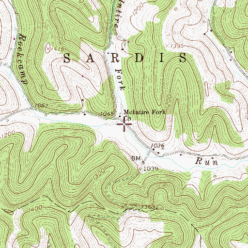 Topographic Map of McIntire Fork, WV