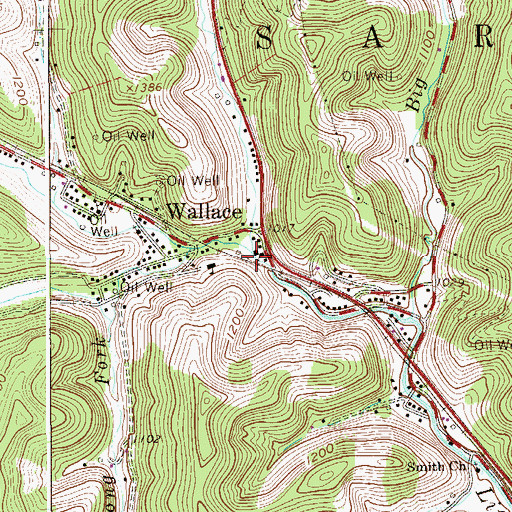 Topographic Map of Middle Run, WV