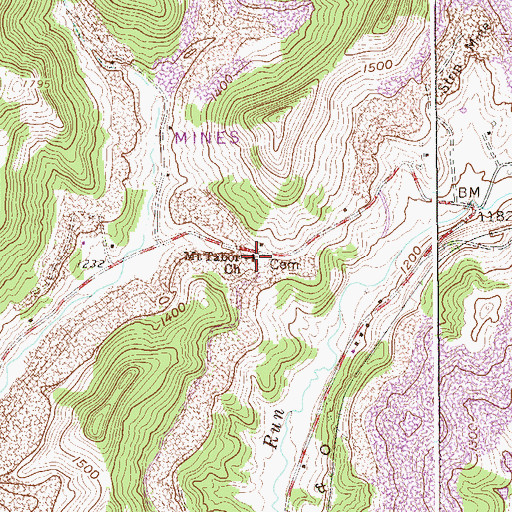 Topographic Map of Mount Tabor Church, WV