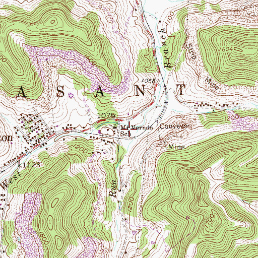 Topographic Map of Mount Vernon Elementary School, WV