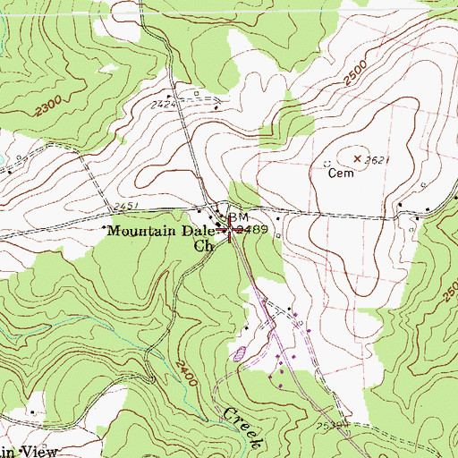 Topographic Map of Mountain Dale Church, WV