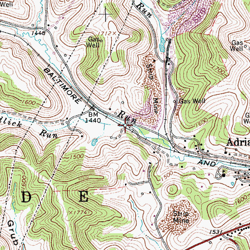 Topographic Map of Mudlick Run, WV