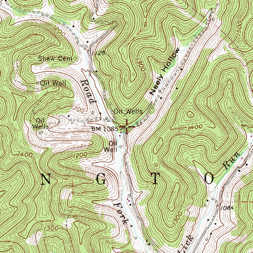 Topographic Map of Neely Hollow, WV