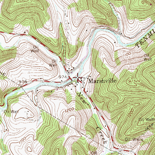 Topographic Map of New Creek, WV