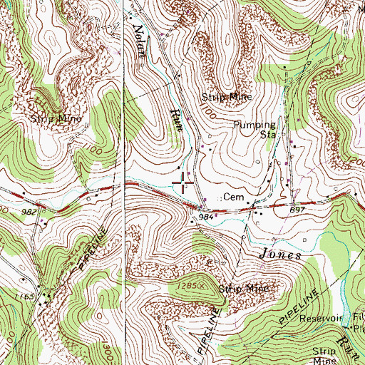 Topographic Map of Nolan Run, WV