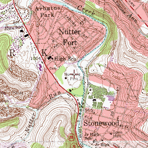 Topographic Map of Norwood Park, WV