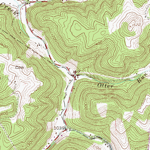 Topographic Map of Otter Run, WV
