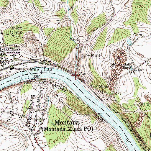 Topographic Map of Parker Run, WV