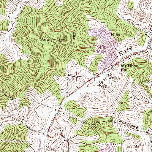 Topographic Map of Plant Cemetery, WV